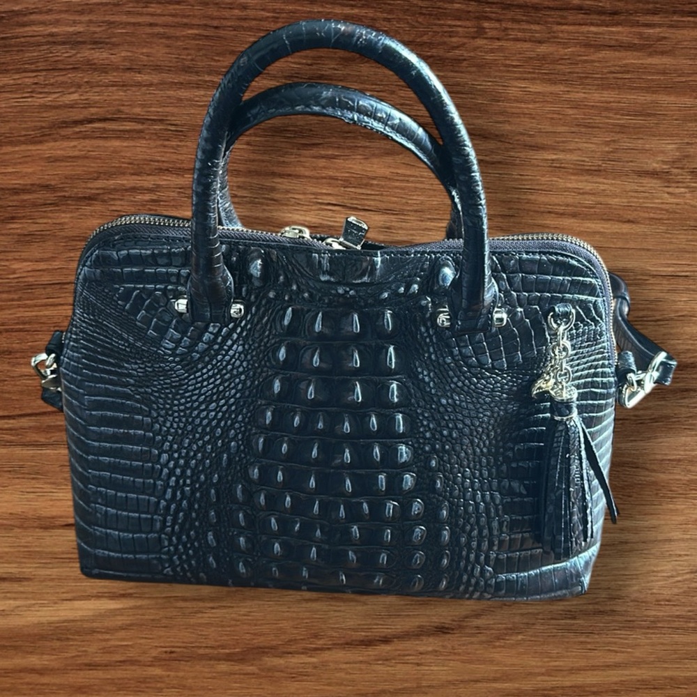 Brahmin Brown silver Crocodile Embossed womens Bag - Picture 4 of 9